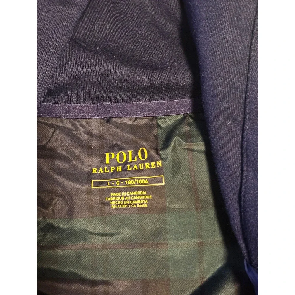 Polo Ralph Lauren Large Navy Blue Hooded Puffer Vest Hybrid